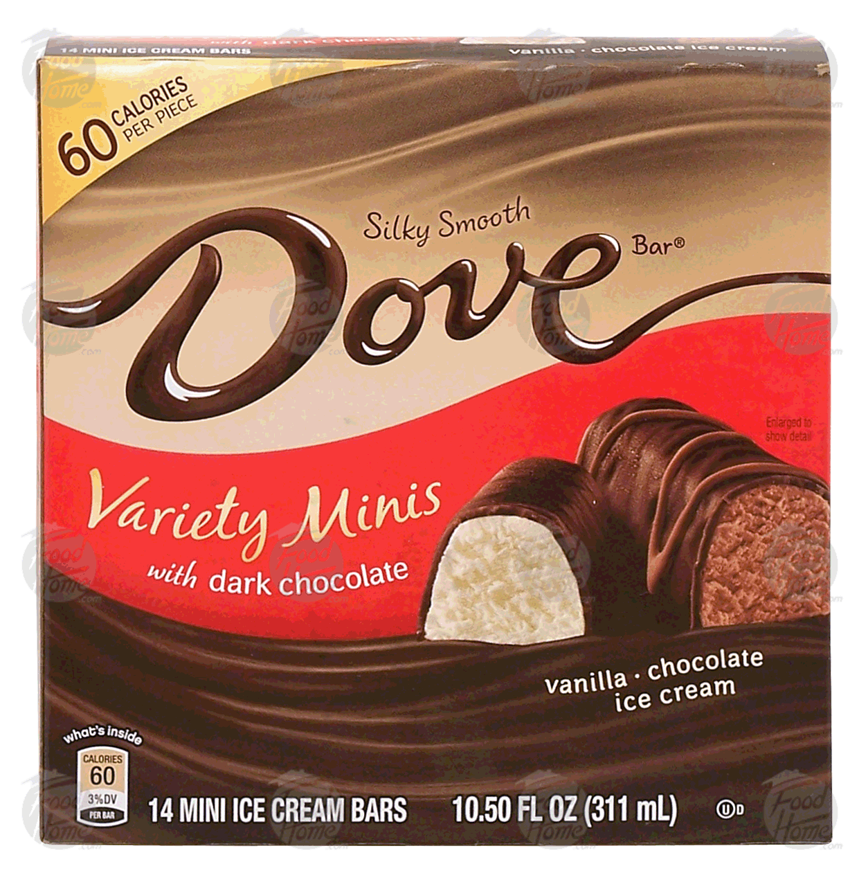 Dove  variety minis with dark chocolate, vanilla & chocolate ice cream, 14-count Full-Size Picture